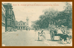 * SRI LANKA - COLOMBO - Queen St. Showing Light House Entrance To Queen House - Ceylon Ceylan - Animée - PLATE Co - Sri Lanka (Ceylon)