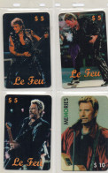 LOT 4 TELECARTES - JOHNNY HALLYDAY EN CONCERT - SETCALL - Tirage 1000 Ex - Musique