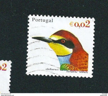 N° 2549 Oiseau Du Portugal Abelharuco   0.02 € Oblitéré Timbre  Portugal 2002 - Oblitérés