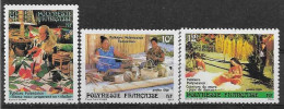 1986 POLYNESIE FRANCAISE 263-65** Folklore, Vannerie - Neufs