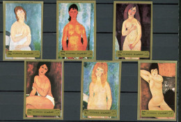 FUJEIRA Peinture, Nus, Nu, Modigliani. Michel N° 1222/27 Non Dentelé** MNH. Imperf - Nudes