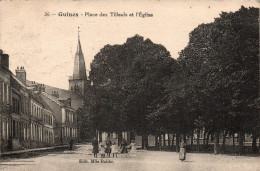 N°114850 -cpa Guines -place Des Tilleuls Et L'église- - Guines