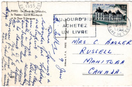 70886 - Frankreich - 1955 - 18F Schloss Cheverny EF A AnsKte PARIS -> Russell, MB (Canada) - Lettres & Documents