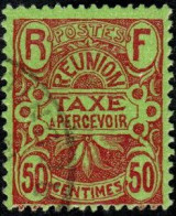 Réunion Obl. N° Taxe 11 - Emblème 50c  Rouge Et Vert - Strafport