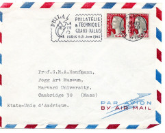 70892 - Frankreich - 1963 - 2@0,25F Marianne A LpBf PARIS - PHILATEC ... -> Cambridge, MA (USA) - Cartas & Documentos