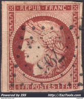 FRANCE EMISSION TYPE CERES 1F CARMIN N° 6 AVEC OBLITERATION PC A VOIR - 1849-1850 Ceres