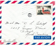 70897 - Frankreich - 1963 - 0,85F Calais EF A LpBf ORLEANS -> Raleigh, NC (USA) - Storia Postale