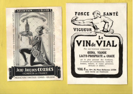 2 PUBLICITÉS . VIN . APÉRITIF . " LE VIN DE VIAL " & " VIGNERON DE FRANCE, JEAN-JACQUES COMBÈS " - Réf. N°970F - - Alcools