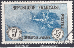 FRANCE AU PROFIT DES ORPHELINS DE GUERRE 5F + 5F NOIR ET BLEU N° 155 AVEC OBLITERATION - Oblitérés