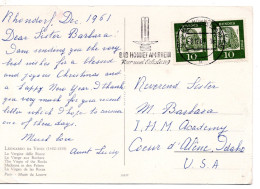 70898 - Bund - 1961 - 10Pfg Duerer Waag Paar A AnsKte BAD HONNEF - ... -> Coeur D'Alene, ID (USA) - Lettres & Documents