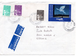 70901 - Frankreich - 1998 - 3,00F Magritte MiF A LpBf VAUX -> NARVA (Estland) - Brieven En Documenten