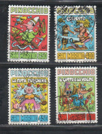 REPUBBLICA DI SAN MARINO 1990 OMAGGIO A CARLO LORENZINI COLLODI PINOCCHIO SERIE COMPLETA COMPLETE SET USATA USED - Usados