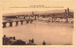 FRANCE - Macon - La Ville De Macon Où Naquit  Alphonse De Lamartine ... - Carte Postale Ancienne - Macon