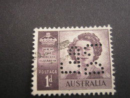 AUSTRALIEN ,       Firmenlochung , Perfin , 2 Scans - Used Stamps