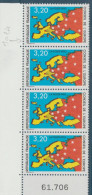 SERVICE N° 105 VARIETE POINT JAUNE VERS MALTE DANS BANDE DE 4 ** - Unused Stamps