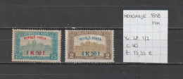 (TJ) Hongarije 1918 - YT LP. 1/2 (postfris Met Plakker/neuf Avec Charnière/MH) - Unused Stamps