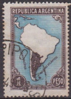 Carte Géographique - ARGENTINE - N° 386 - 1937 - Used Stamps