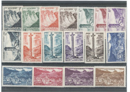 ANDORRE FRANÇAIS - N°138 /153  N*- 19 VALEURS  SERIE PAYSAGES 1955 -59 - Neufs