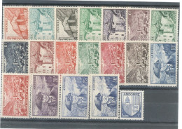 ANDORRE FRANÇAIS - N°119 /137  -  N** -19 VALEURS  SERIE PAYSAGES 1948 -51 - Neufs