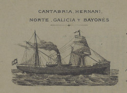 1899 CONNAISSEMENT BILL OF LADING CONOCIMIENTO José Pedros Vapeurs Vapores Sta Eugenia De Riveira Pour Burdeos Espagne - Spanien