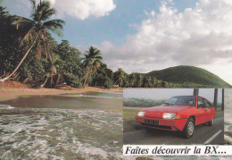 Voiture  Citroen BX  ---- Carte Publicitaire   ... Partez Aux Antilles - Voitures De Tourisme