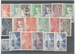 ANDORRE FRANÇAIS - N°119 /137  -  N* -19 VALEURS  SERIE PAYSAGES 1948 -51 - Neufs