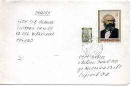 70910 - Russland / UdSSR - 1957 - 4K Marx '83 MiF A Bf LIVANY -> Polen - Karl Marx