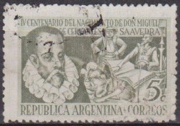 Littérature - ARGENTINE - Cervantès, écrivain Espagnol -  N° 489 - 1947 - Usati