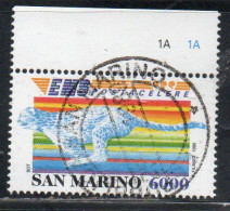 REPUBBLICA DI SAN MARINO 1995 SERVIZIO POSTALE POSTACELERE EMS POSTA CELERE LIRE 6000 USATO USED OBLITERE' - Gebraucht