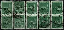 # Italia Repubblica Sociale 1944 - Monumenti Distrutti - 25 C. - 10 Pz. Usati - Afgestempeld