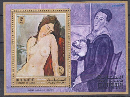 MANAMA Peinture, Nus, Nu, Modigliani. Yvert BF 99 Dentelé** MNH. - Aktmalerei