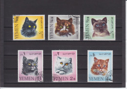 YEMEN KINGDOM - O / FINE CANCELLED - 1965 - CATS - GATOS - CHATS -  Mi. 173/178 - Yémen