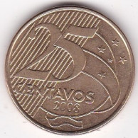 Brésil , 25 Centavos 2008 Deodoro Da Fonseca , En Acier Plaqué Bronze, KM# 650,  UNC - NEUVE - Brazil