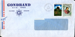 POLYNESIE AFFRANCHISSEMENT COMPOSE SUR LETTRE POUR LA FRANCE 1977 - Lettres & Documents