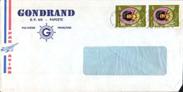 POLYNESIE AFFRANCHISSEMENT COMPOSE SUR LETTRE POUR LA FRANCE 1977 - Lettres & Documents