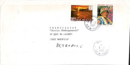 POLYNESIE AFFRANCHISSEMENT COMPOSE SUR LETTRE POUR LA FRANCE 1987 - Storia Postale