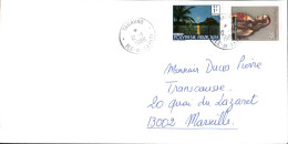 POLYNESIE AFFRANCHISSEMENT COMPOSE SUR LETTRE POUR LA FRANCE 1988 - Covers & Documents