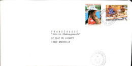 POLYNESIE AFFRANCHISSEMENT COMPOSE SUR LETTRE POUR LA FRANCE 1987 - Storia Postale