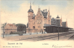 BELGIQUE - Souvenir De Hal - La Station - Colorisé - Nels - Carte Postale Ancienne - Halle