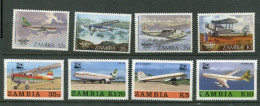 Zambie ** N° 294 à 297 - 416 à 419 - Avions - Zambia (1965-...)