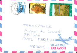 NOUVELLE CALEDONIE AFFRANCHISSEMENT COMPOSE SUR LETTRE POUR LA FRANCE 1986 - Cartas & Documentos