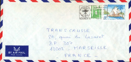 NOUVELLE CALEDONIE AFFRANCHISSEMENT COMPOSE SUR LETTRE POUR LA FRANCE 1987 - Briefe U. Dokumente