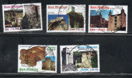 REPUBBLICA DI SAN MARINO 1999 ARCHITETTURA DEL MONTEFELTRO SERIE COMPLETA COMPLETE SET USATA USED OBLITERE' - Used Stamps