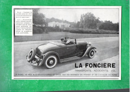 PUBLICITÉ . ASSURANCE . " LA FONCIÈRE " . TRANSPORT . ACCIDENTS . VOL - Réf. N°191P - - Other & Unclassified