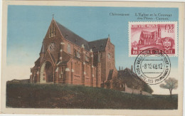 Carte Maximum BELGIQUE  N°Yvert 778 (Eglise De Chèvremont) Obl Sp Vaux Sous Chèvremont  8.12.48 (Type 2) - 1934-1951