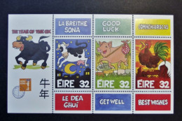 Ireland - Irelande - Eire 1997 - Y&T  N° 985 / 987a ( 3 Val.) Year Of The Ox - Souhaits - Wishes  - MNH - Postfris - Blocs-feuillets