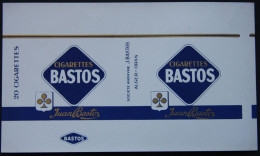 Rare Paquet De Cigarettes Non-plié Juan BASTOS  "Société Anonyme J. Bastos ALGER-ORAN"  20 Cigarettes Trèfle - Andere & Zonder Classificatie