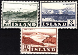 ICELAND / ISLAND 1957 Definitive: Landscapes, Glaciers. Complete Set, MNH - Protection De L'environnement & Climat