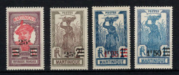 Martinique - YV 111 / 112 / 115 / 116 N* MH , Surchargés , Cote 5,25 Euros - Neufs