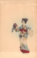 JAPON - Femme En Kimono - Geisha - Colorisé - Carte Postale Ancienne - - Andere & Zonder Classificatie